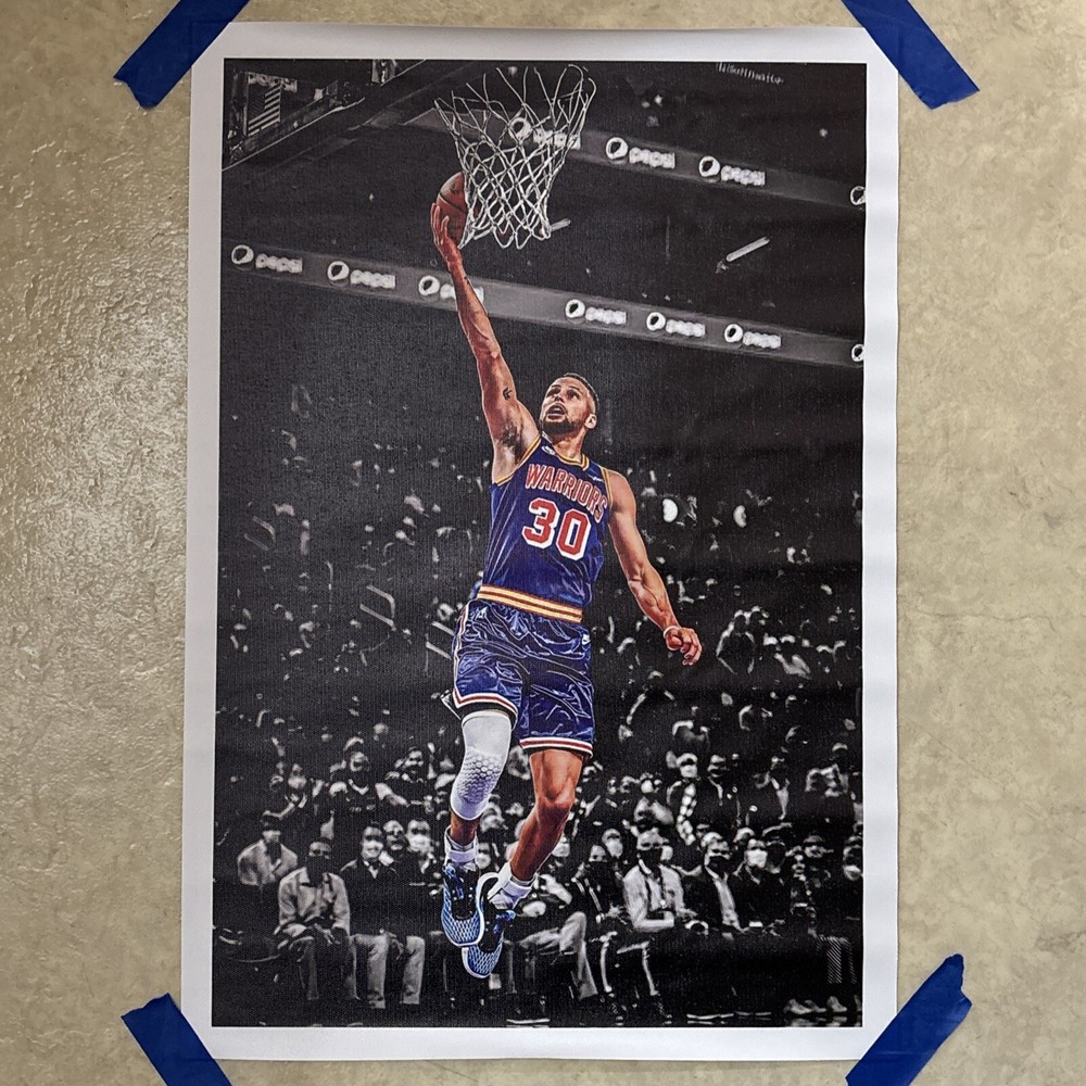 Steph Curry NBA ✅ Golden State Basketball ✅ Canvas Poster Print Wall Art 12x18”