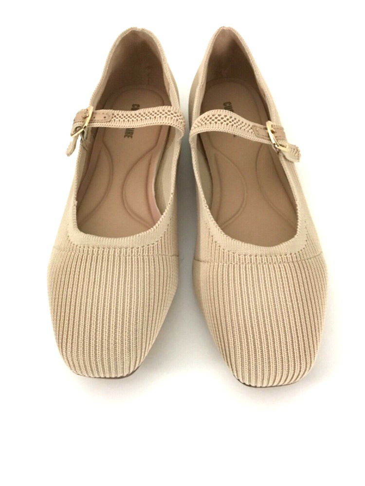 Cushionaire Woman's Mary Jane Ballerina Tan FlatsSize 9.5W Pre-owned