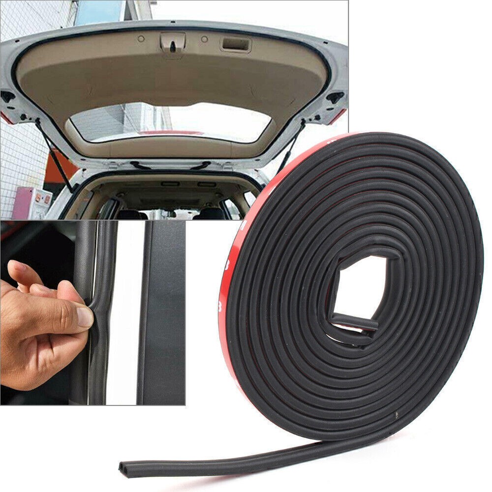 4M B-Shape Trim Rubber Strip Universal Car Door Edge Seal Hollow Weather-strip