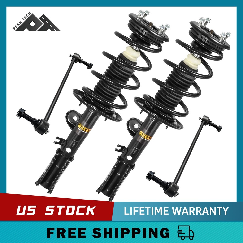 4PCs Front Struts & Sway Bar Links Compatible with Ford Explorer 2013-2019 FWD
