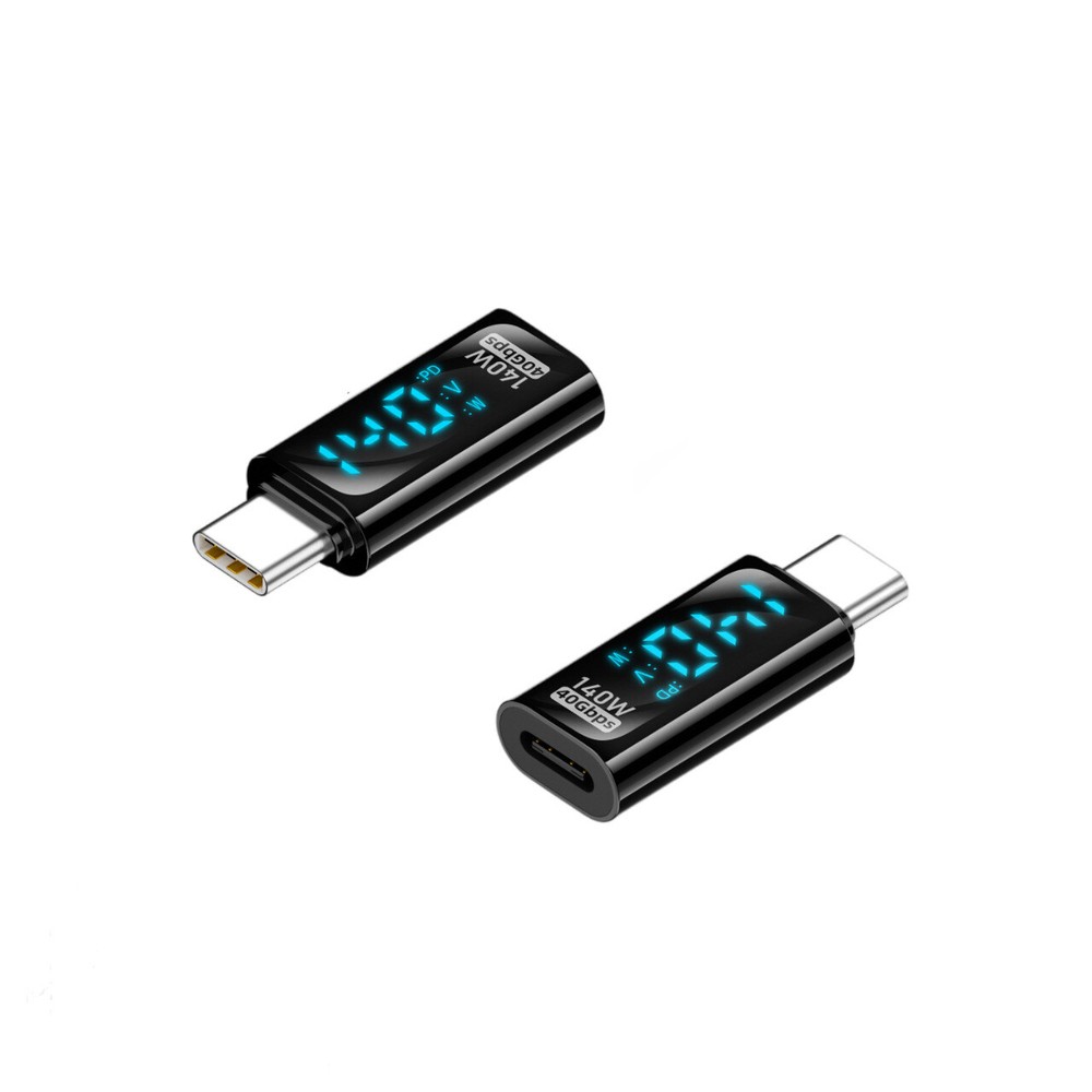140W Type C Female to Male Connector Support Voltage and Power LED Smart Display