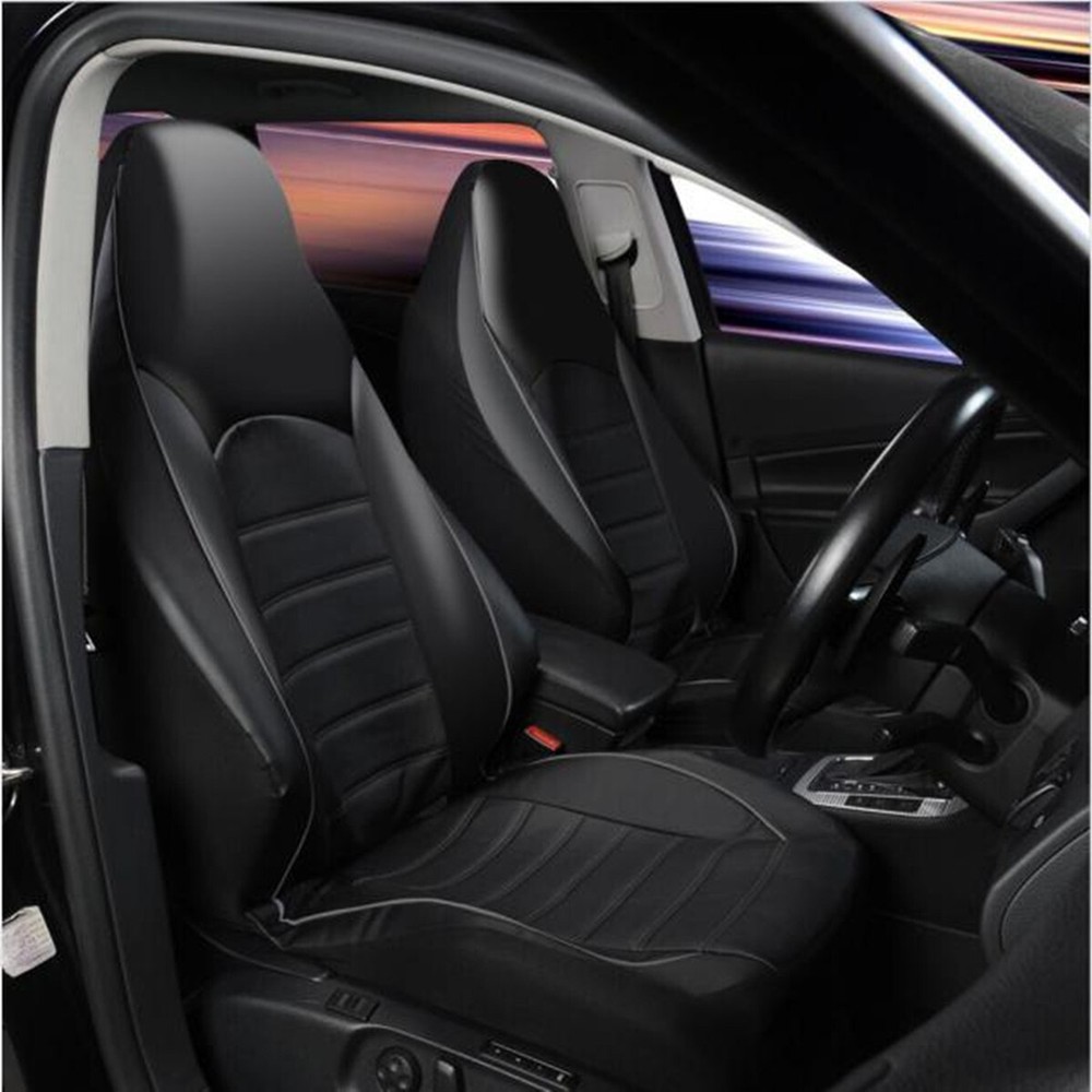 Black & Gray Car Seat Cover for High Back Bucket Seats – Interior Accessories