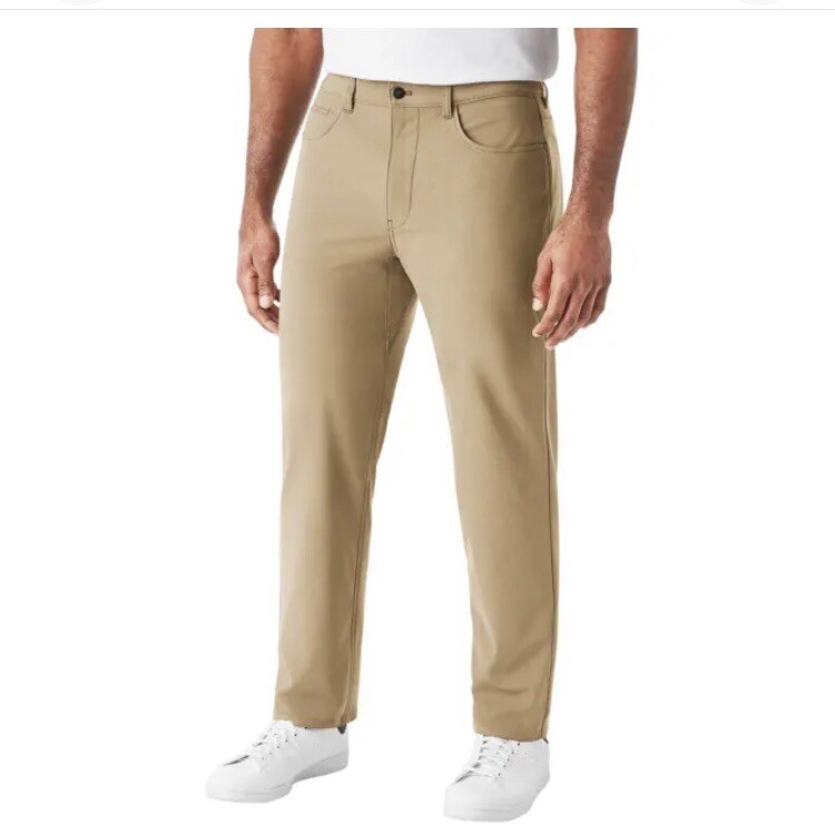 Members Mark Men Benton Performance Pants 40x30 Sandy Taupe Brown-image