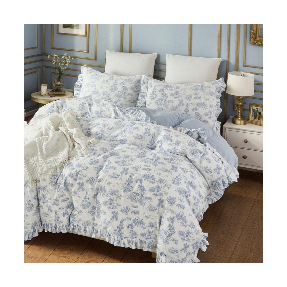 Brandream French Country Toile Queen Duvet Cover Set for Girl Women Bedroom V...