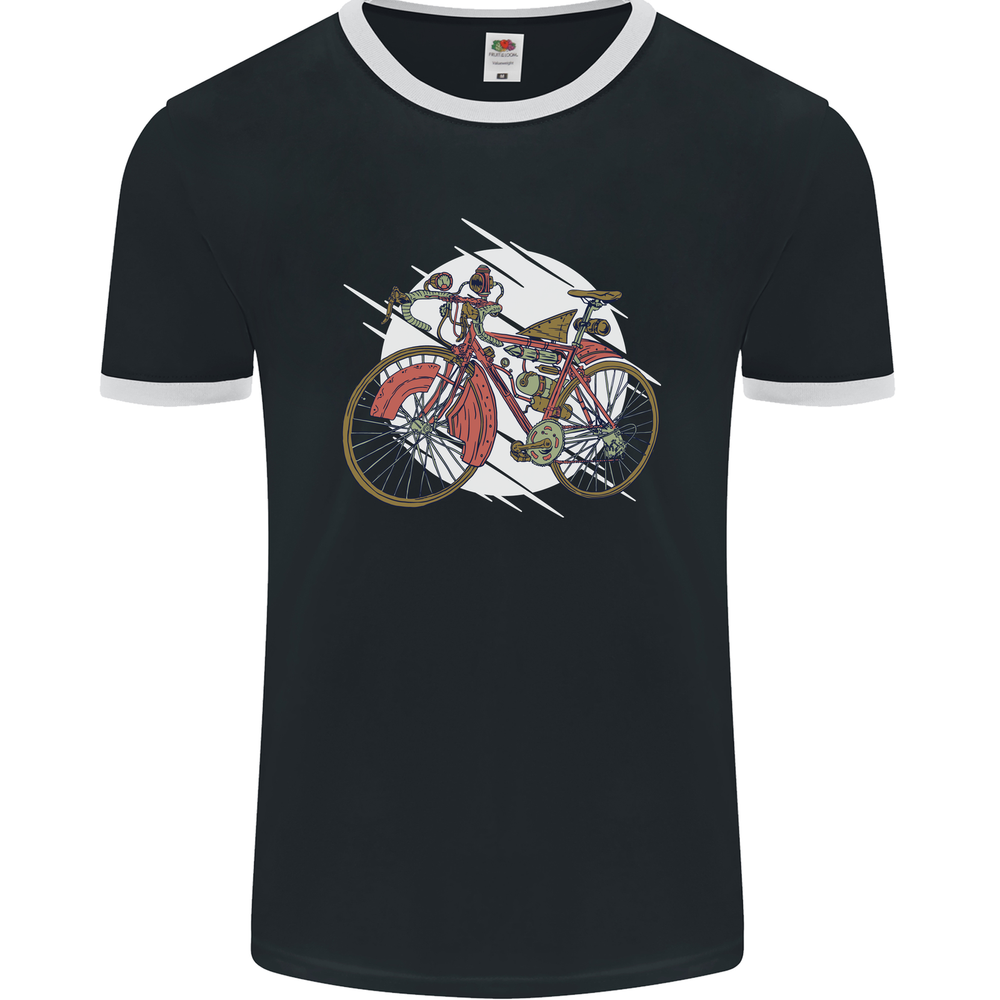 Steampunk Cycling Bike Enthusiast Mens Ringer T-Shirt by FotL