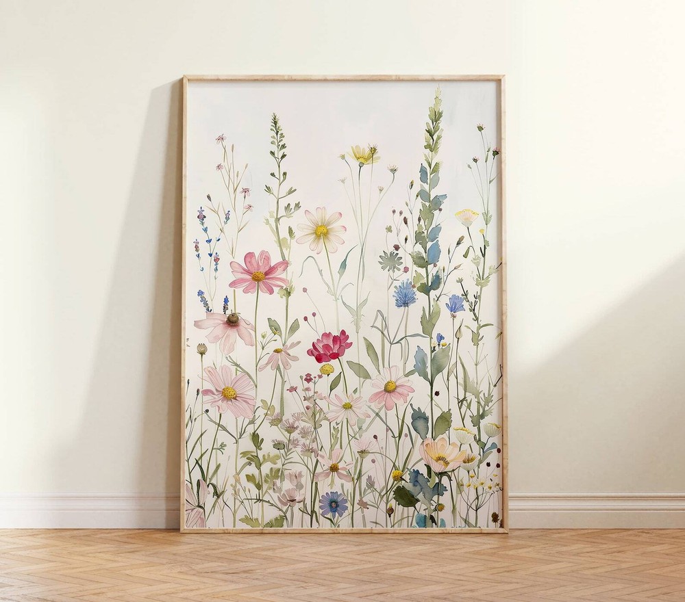 Watercolor Wildflower Wall Art Prints Floral Wall Art Printable Botanical Print