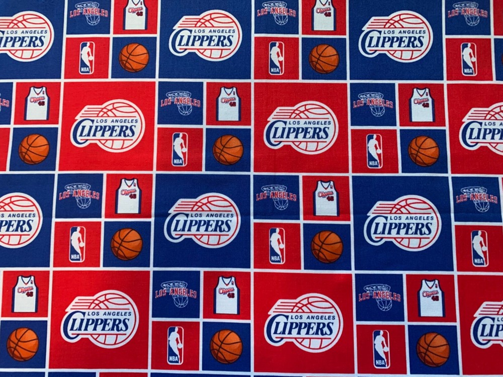 Clearance Remnant Sale: NBA LA Clippers 100% Cotton Fabric, 2 Yards, 72