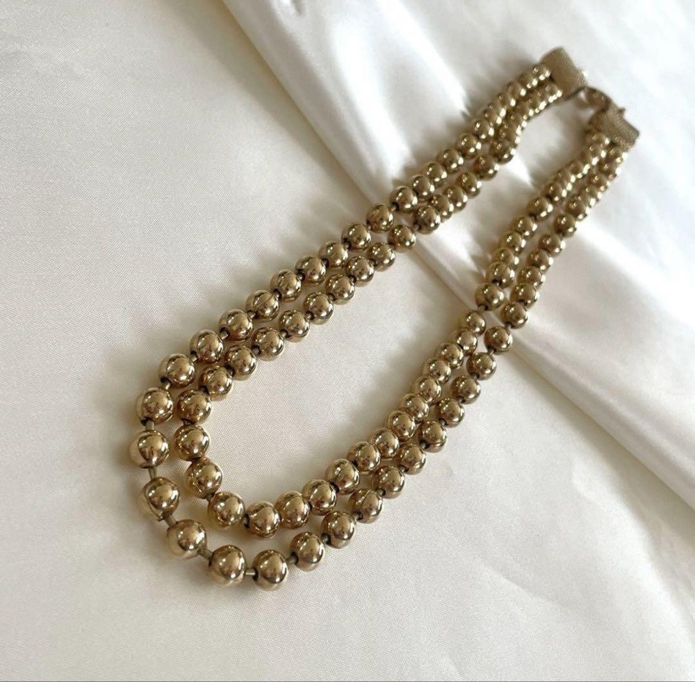 Christian Dior Super Rare Ball Necklace 2-Link Gold Color