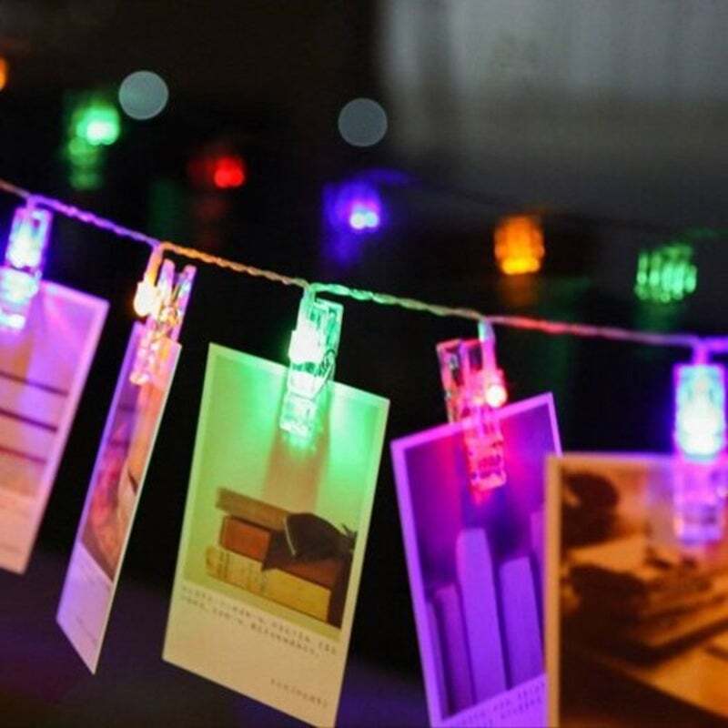2 4 Metet Led Photo Clip String Lights Battery Powered For Bedroom Party Wedding