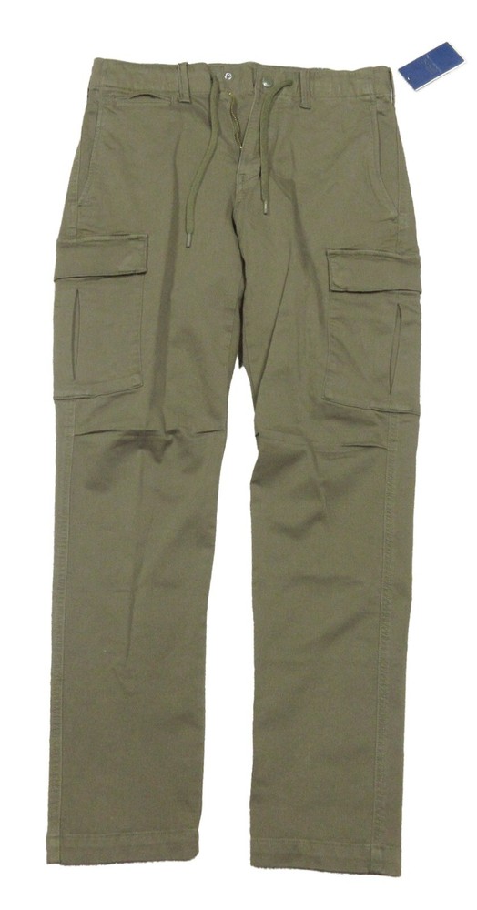 Polo Ralph Lauren Company Olive Green Stretch Slim Fit Knitlike Cargo Pants