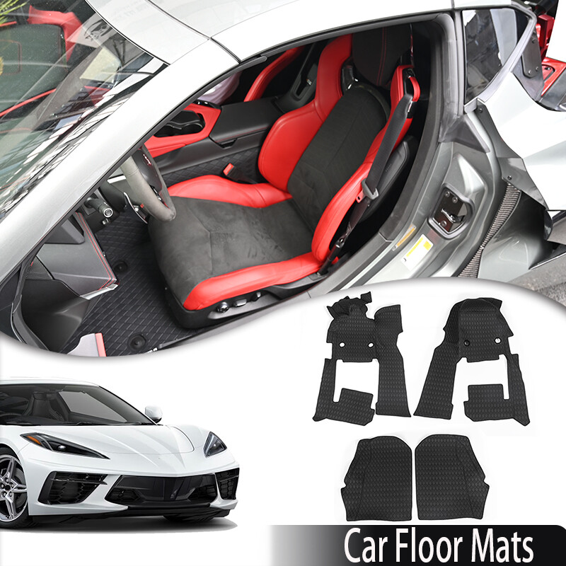 Black Floor Mats Liner Pad Carpet Liner for Chevrolet Corvette C8 Z06 2020-2024