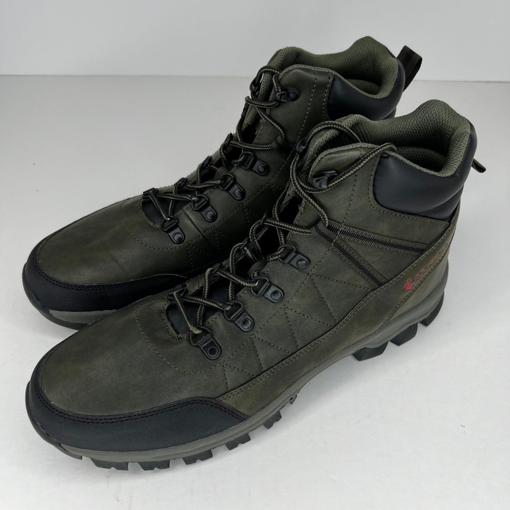 Rocawear Mens Madrid Green Faux Leather Combat Boots Size 13  