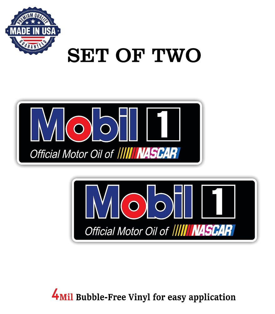 Mobil 1 NASCAR Vinyl Decal Sticker for Car Truck Toolbox US Made