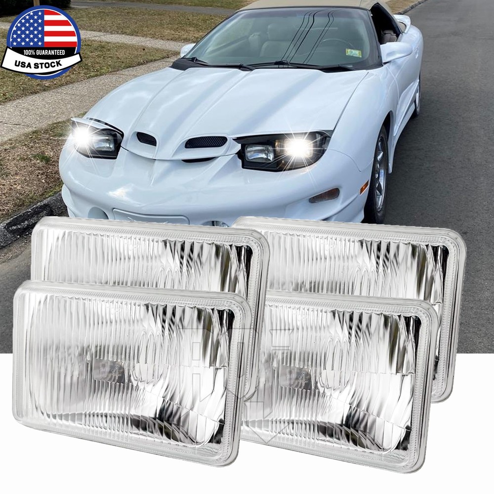 4Pcs  LED Headlight Hi/Lo Beam For Pontiac Firebird Trans Am 1998 1999-2002-