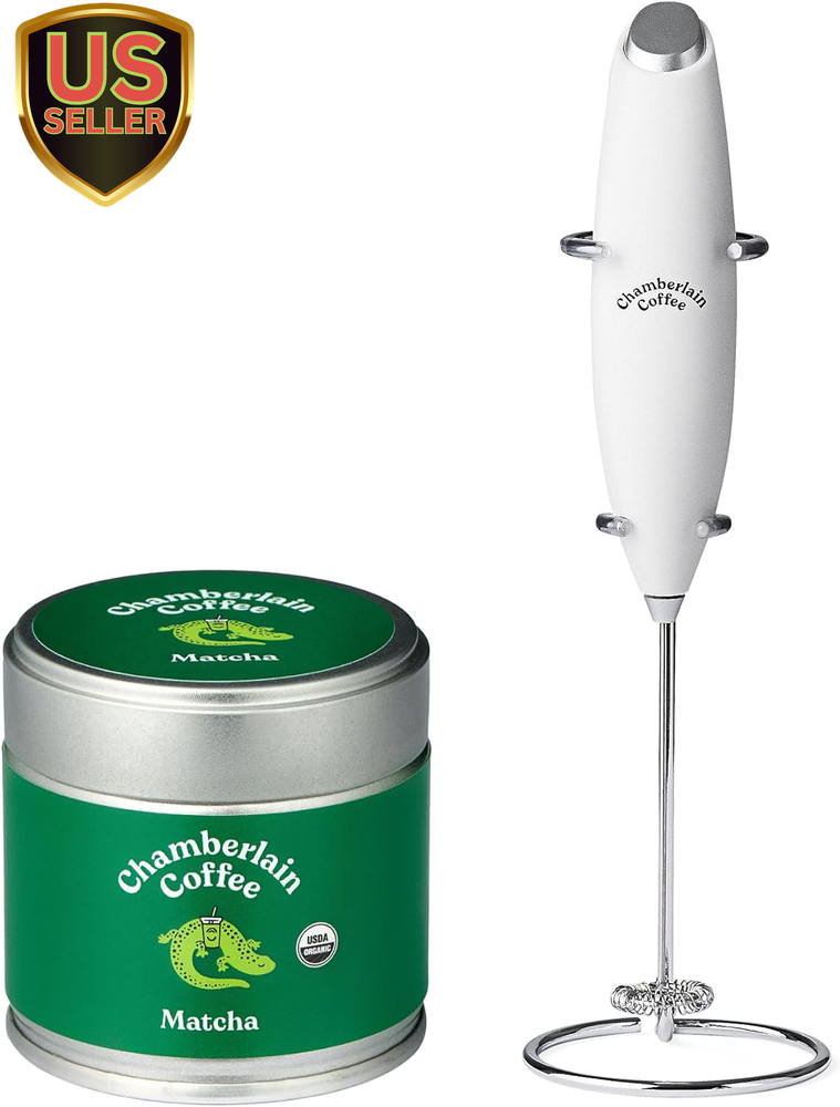 Organic Japanese Matcha Green Tea Powder & Frother Bundle – Vegan & 100% Pure
