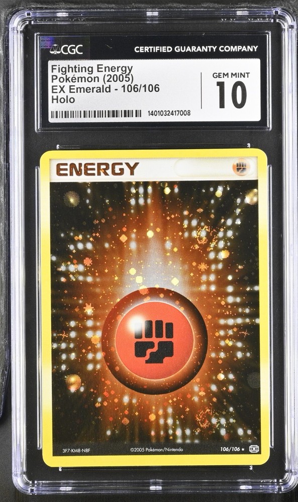 CGC 10 - Pokemon Fighting Energy 106/106 Emerald Holo