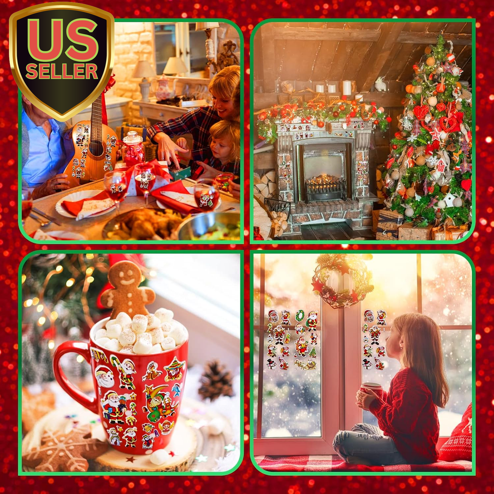 3D Puffy Christmas Stickers for Kids,12 Sheets 3D Christmas Decals Stickers X...