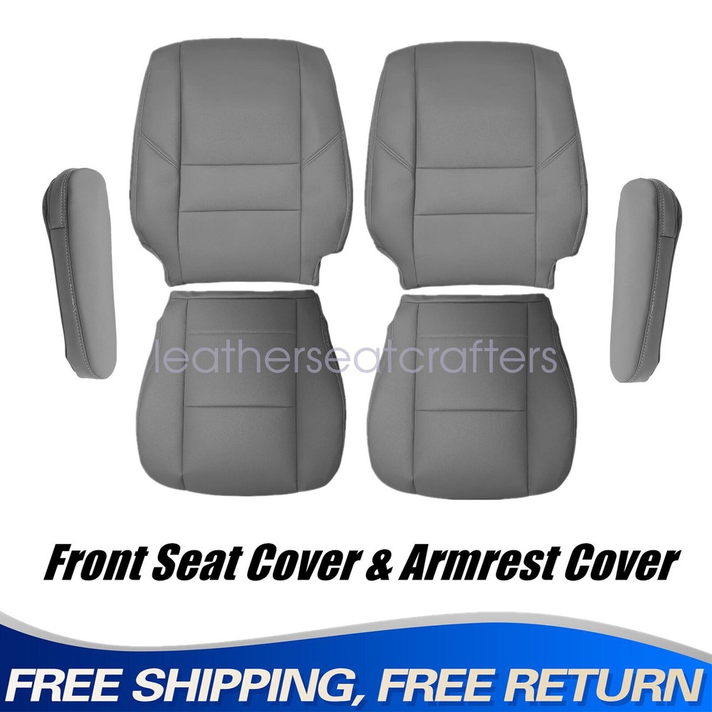 6Pcs For 00-2004 Toyota Tundra Front Replacement Seat Cover + Armrest Cover Gray