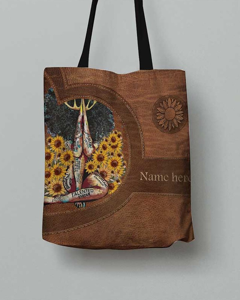 Personalized Black Girl Tote Bag Black Woman Black Mom Black Queen Afro Girl