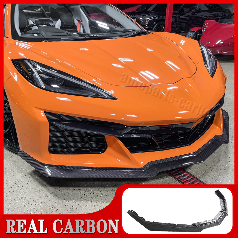 For Chevrolet Corvette C8 Z06 23-Up REAL CARBON FIBER Front Bumper Lip Splitter