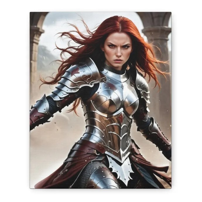 Scarlet Valkyrie Fantasy Wall Art for Home Decor Lovers