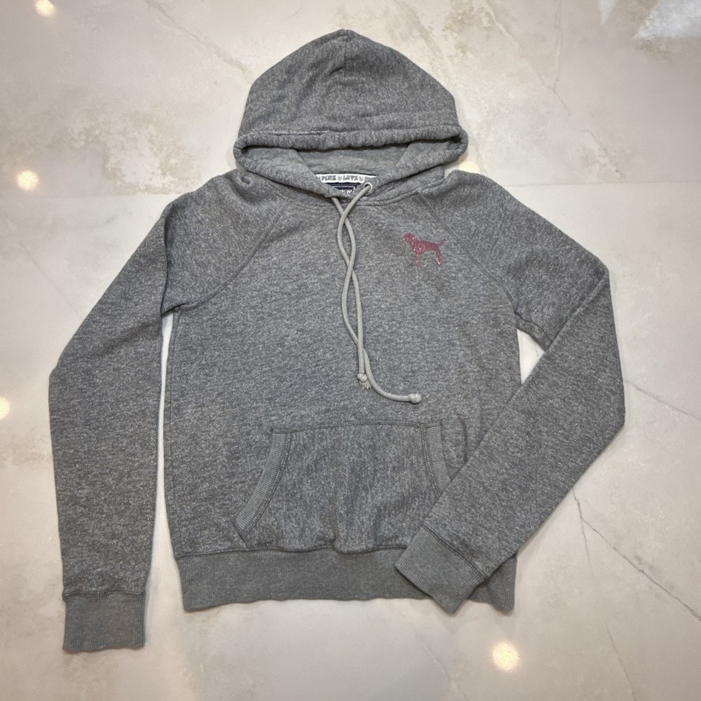 PINK Victoria’s Secret Women’s Hoodie Gray Pullover Medium