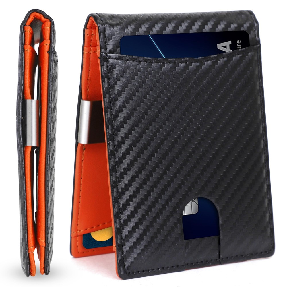 Carbon Fiber Slim RFID Bifold Wallet for Men – Minimalist & Secure