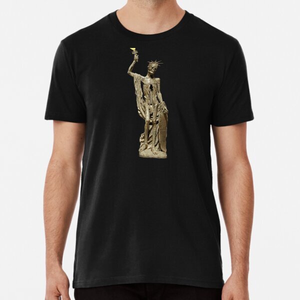 Skeleton Statue of Lady Liberty Premium T-Shirt S-5XL