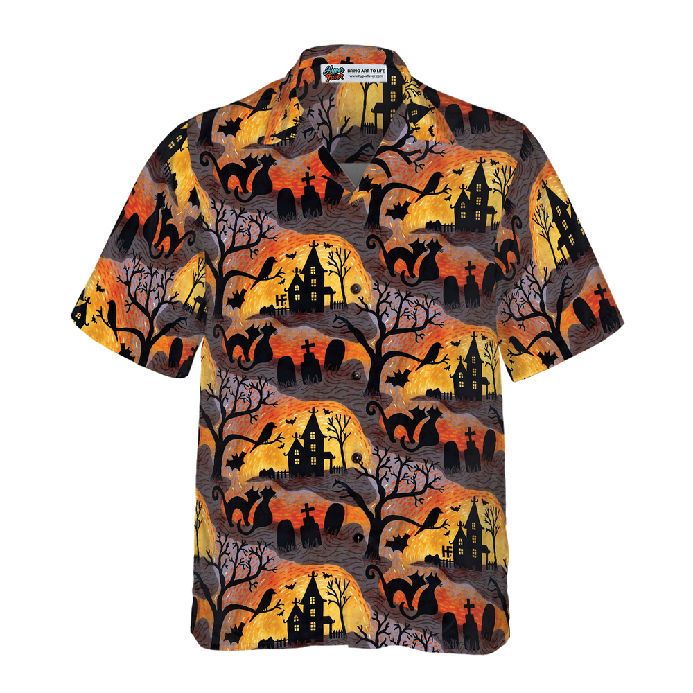 Spooky Night Halloween Hawaiian Shirt for Men in US Sizes Perfect for Summer Style New Design