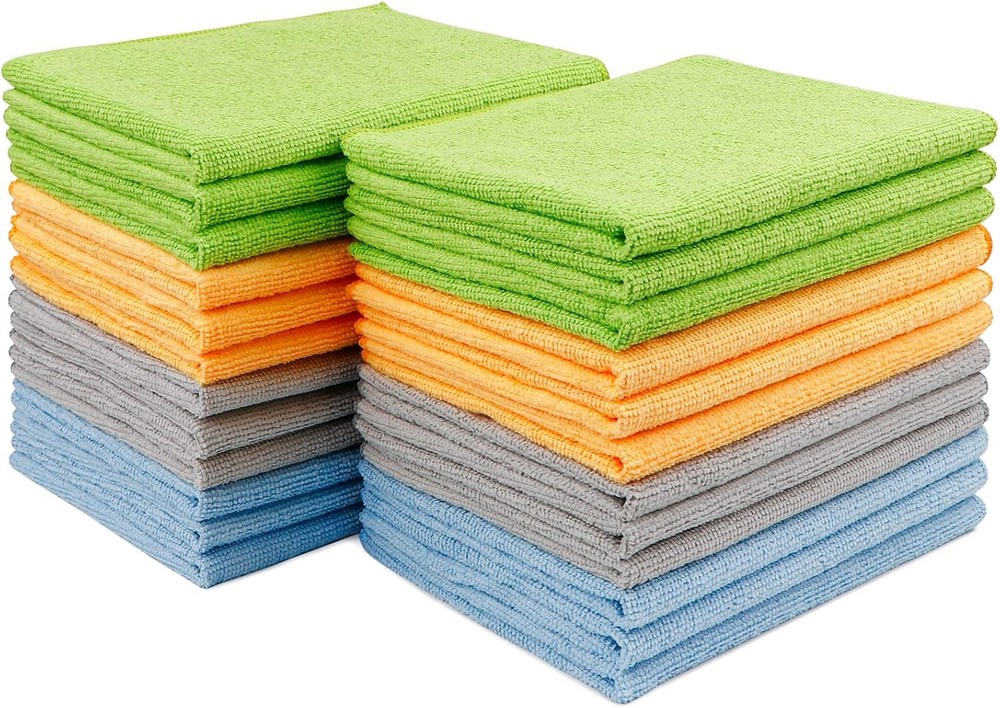 AIDEA 24-Pack Microfiber Cleaning Cloths for Cars - Super Soft & Absorbent Towels