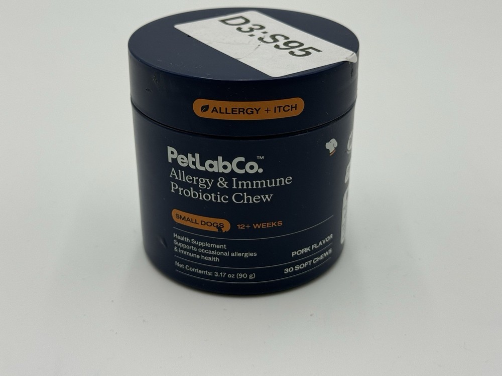 PetLab Co. Allergy & Immune Probiotic Soft Chews For Small Dogs ~ 30 Pork 09/26