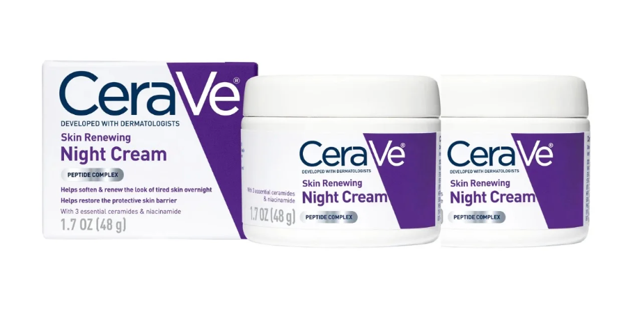CeraVe Skin Renewing Night Cream Hyaluronic Acid, 1.7oz ( 2 PACK )