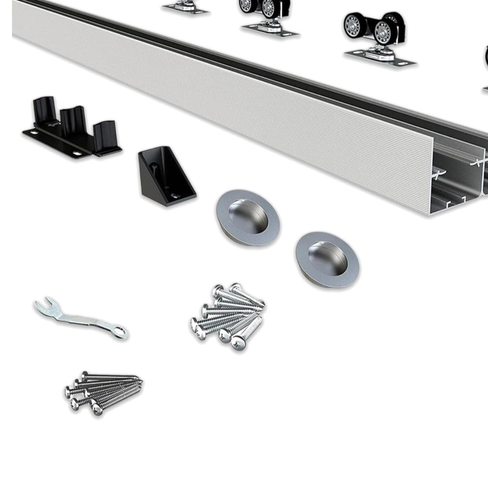 Heavy-Duty Aluminum Sliding Closet Hardware with 150lbs Capacity and Silent Glide