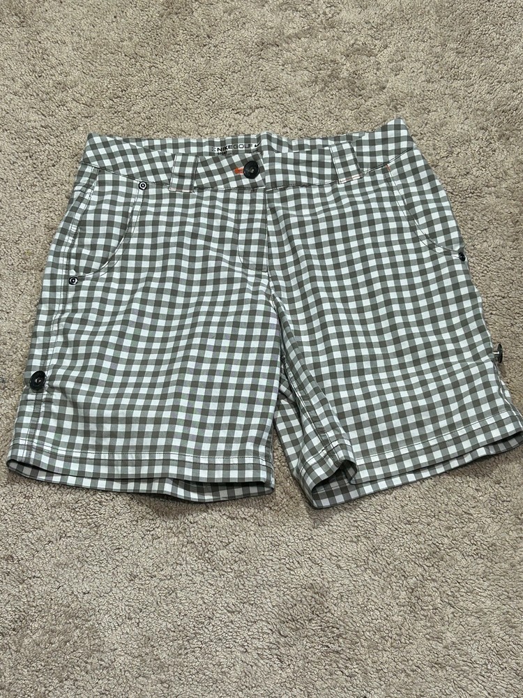Nike Womens Sports Shorts Size 4 Multicolor Plaid Dri-Fit Pockets Classic