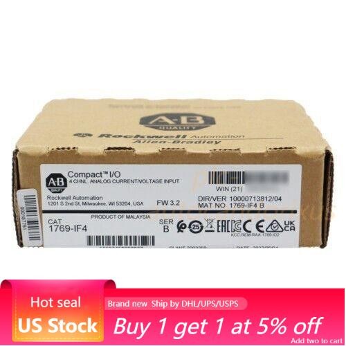 New AB 1769-IF4 / B CompactLogix 4CH Analog Input Module 1769IF4 Factory Sealed