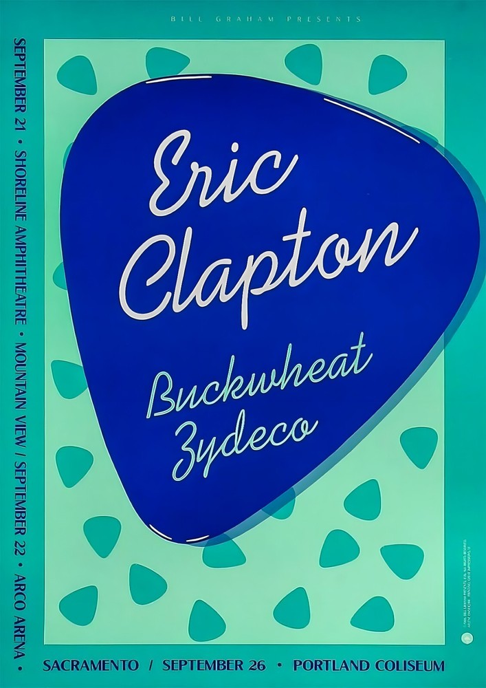 Eric Clapton Buckwheat Zydeco Retro Vintage Concert Poster Wall Art 11
