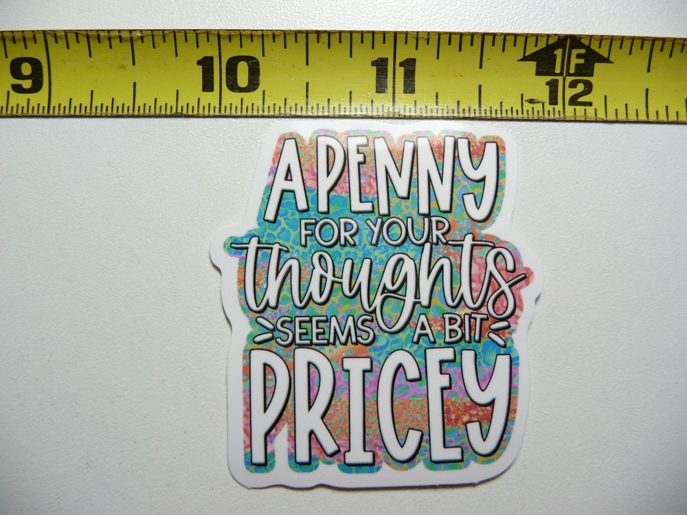 Snarky Sarcastic Penny for Your Thoughts Pricey Sticker Decal
