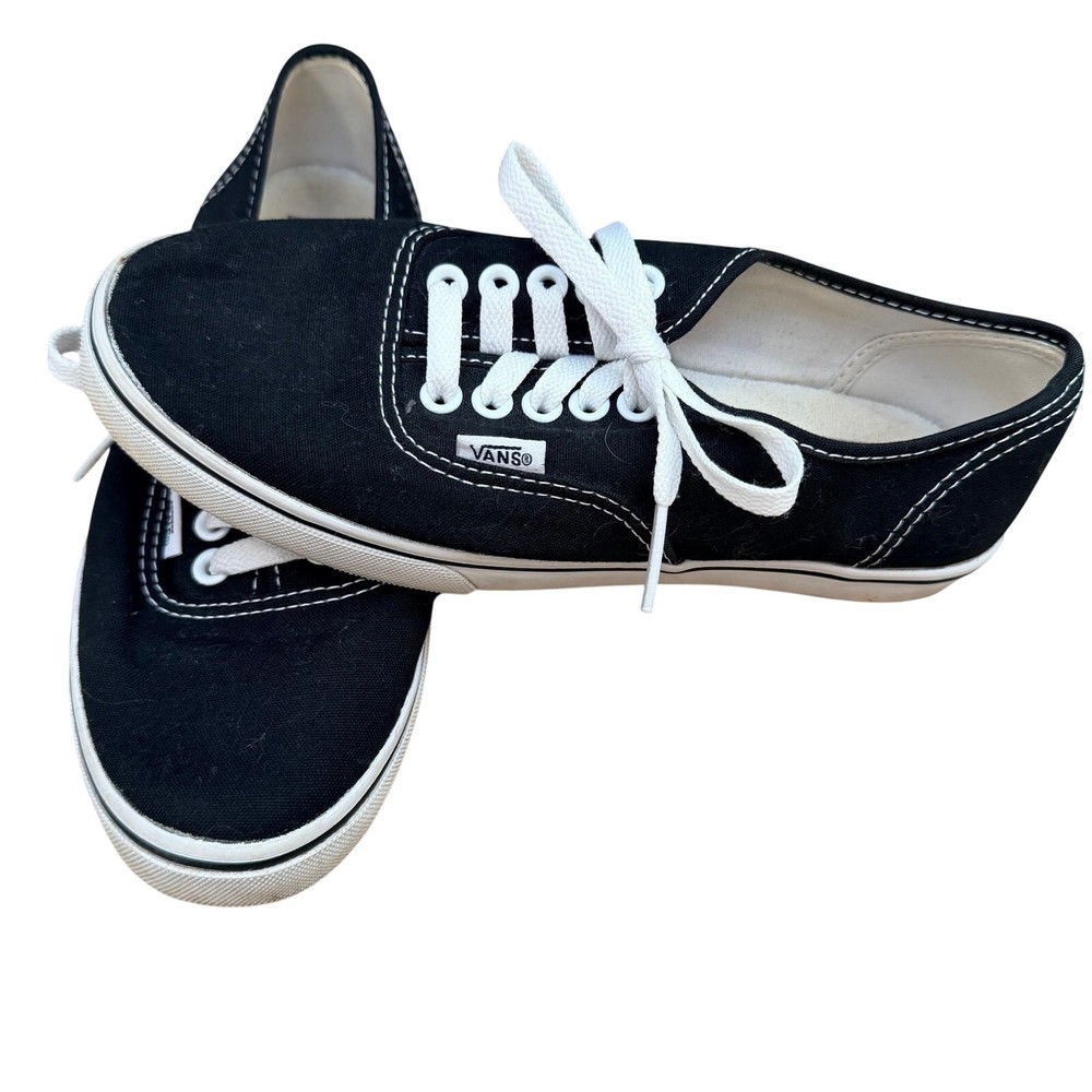 Vans Black and White Lace-Up Sneakers Women’s Size 6.5