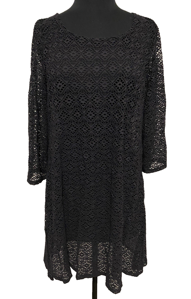 Miraclesuit Womens Large Boho Lace Mesh Swim Coverup Scoop Neck Festival Beach