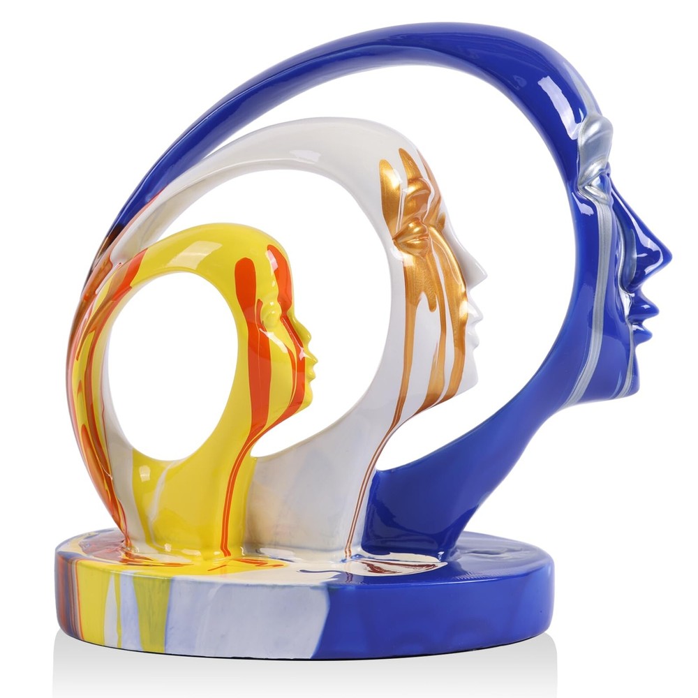 DOVDOV Colourful Thinker face Statue, Modern Art face Art Sculpture for Home ...