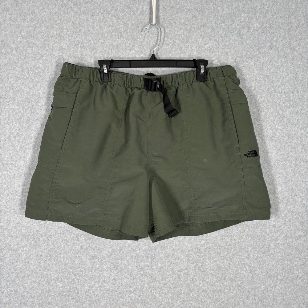 The North Face Men's XXL 2XL Green Cargo Swim Trunks with Belt Utility Nylon Shorts