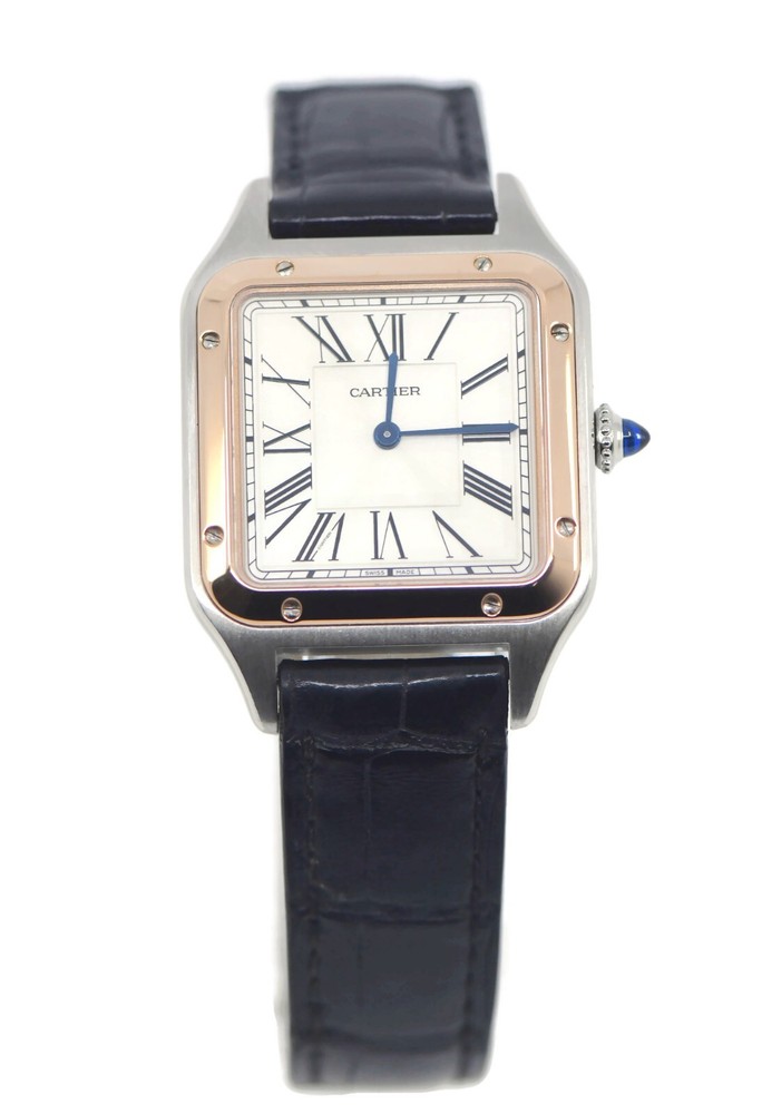 Cartier Santos Dumont 18K Gold Steel Watch W2SA0011