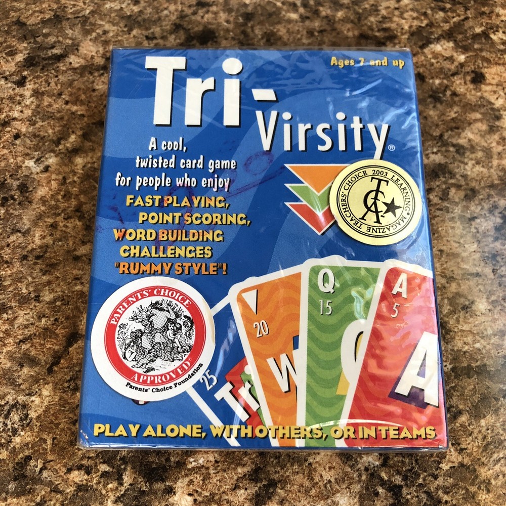 TriVirsity Card Game New Sealed 1999 Fast Playing Word Building Rummy Style Fun