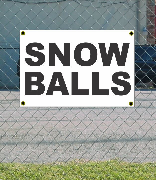 2x3 Black & White Snow Balls Banner Sign Discounted Price Free Shipping