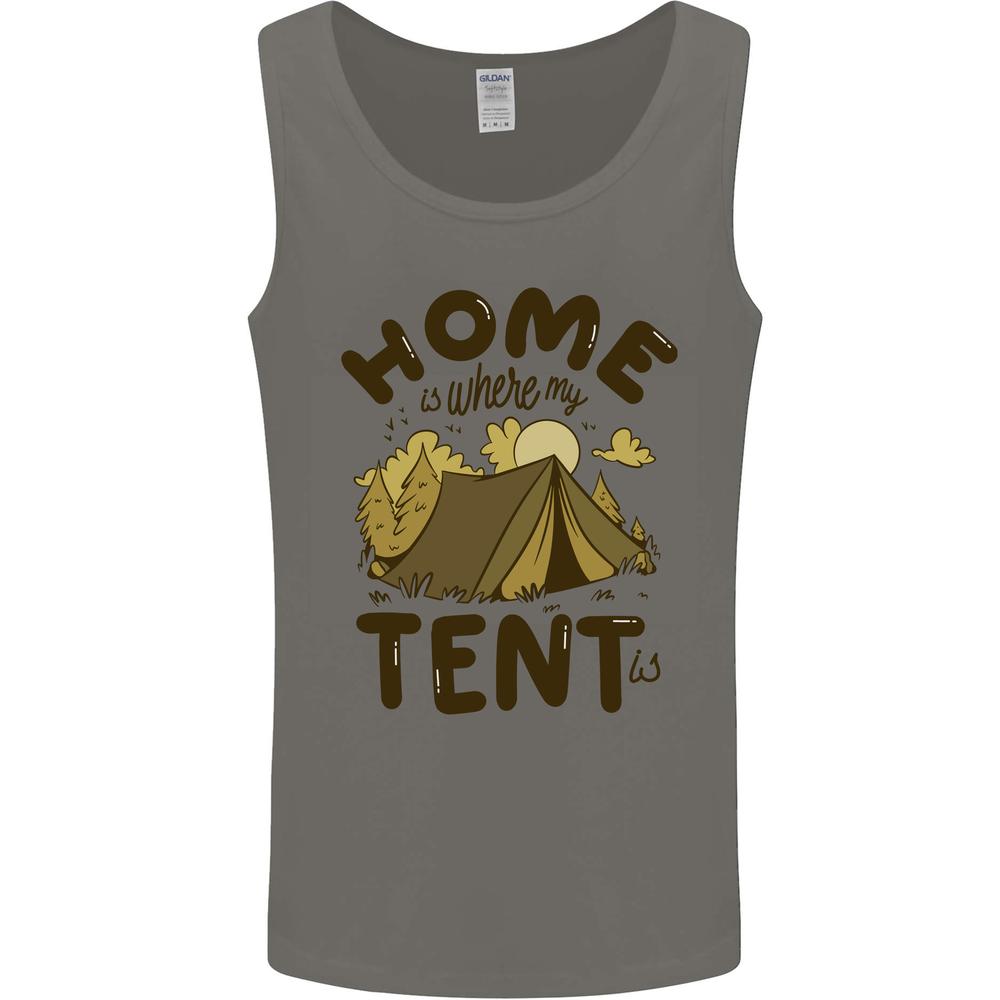 Home is Where My Tent is Funny Camping Mens Vest Tank Top