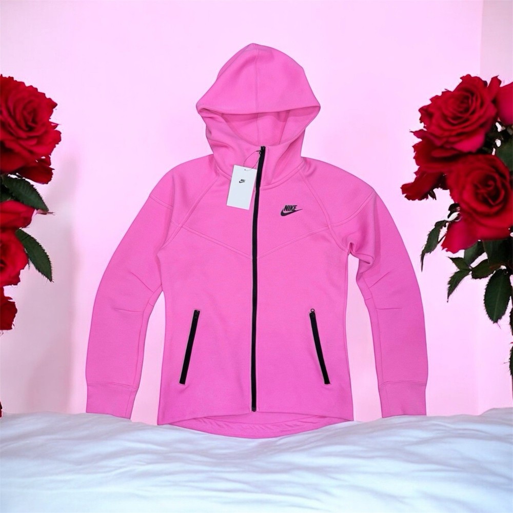 Nike Tech Fleece Windrunner Full Zip Pink Hoodie Jacket Women’s Sz XL FB8338-675