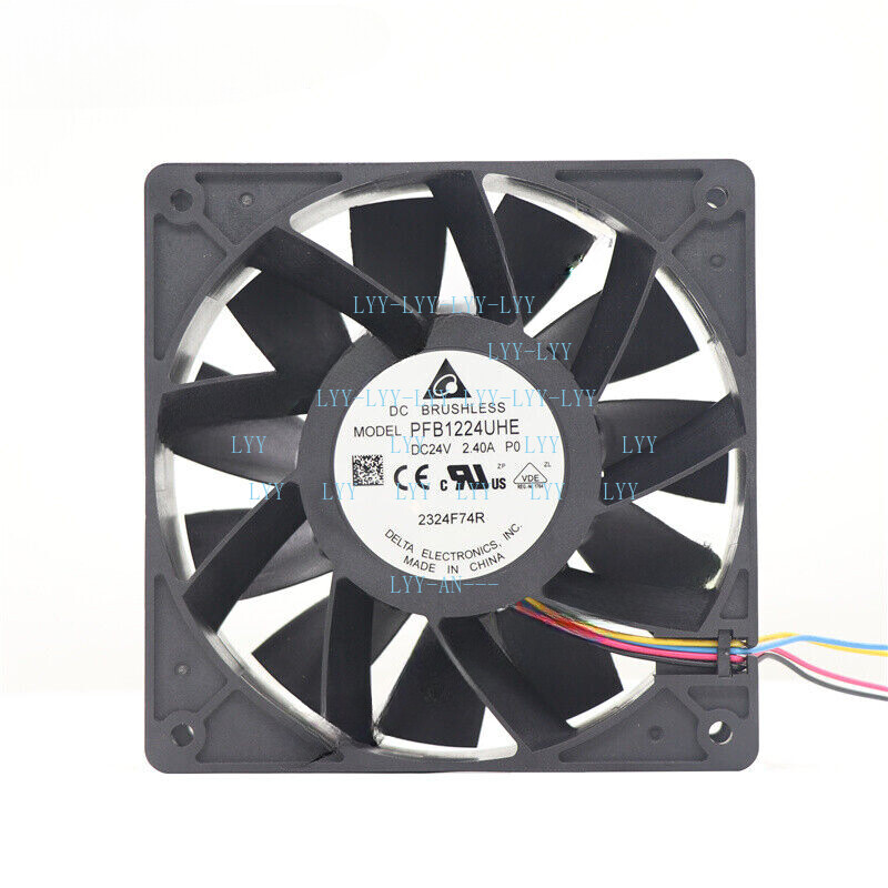Delta Fan PFB1224UHE DC 24V 2.40A 120*120*38MM 4-Wires Inverter Cooling Fan