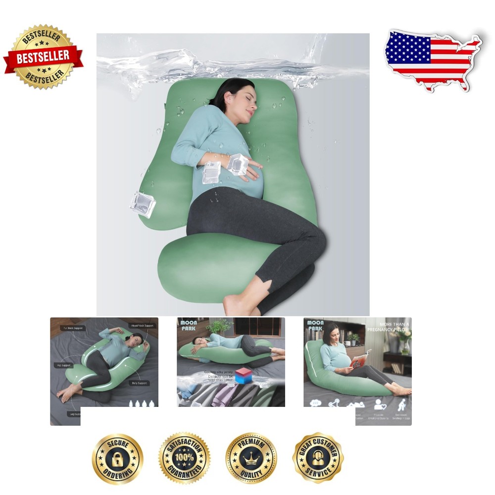 Luxurious 57 Inch Full Body Pregnancy Pillow: Removable & Cooling Support