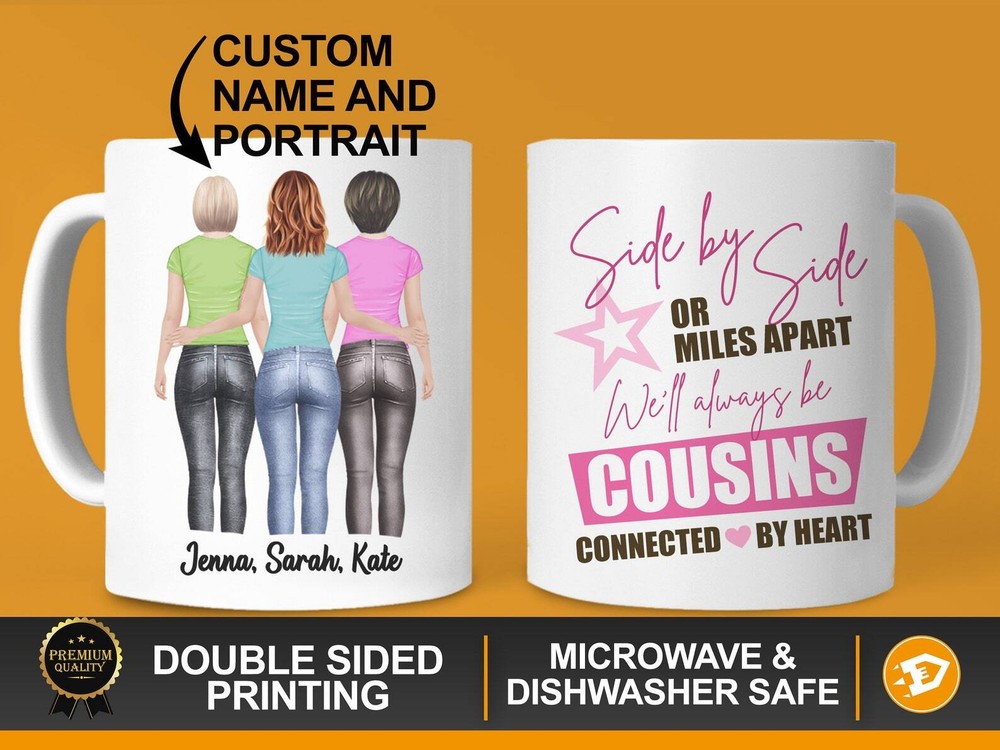 Christmas Gift For Cousins Personalized Cousin Mug With 2 3 4 5 Or 6 Women Xmas