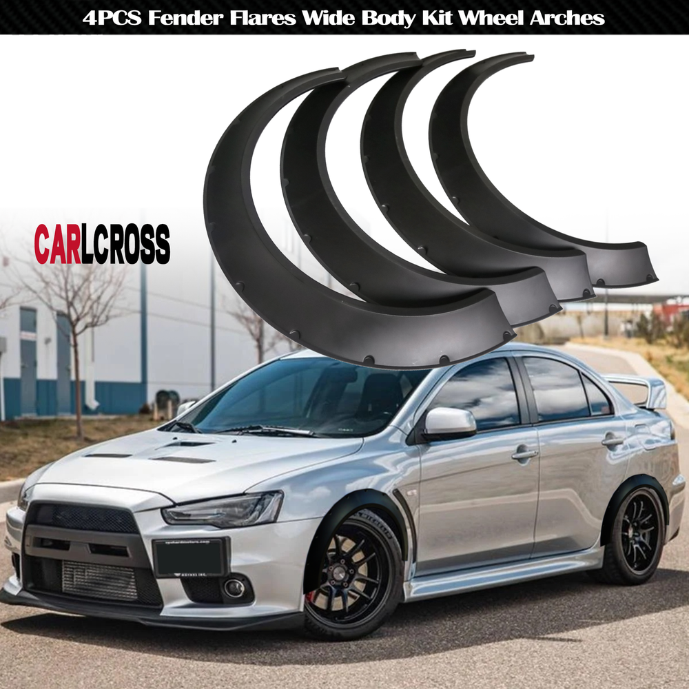 Fender Flares Over Wide Body Kit Wheel Arches Flexible For Mitsubishi Lancer 33